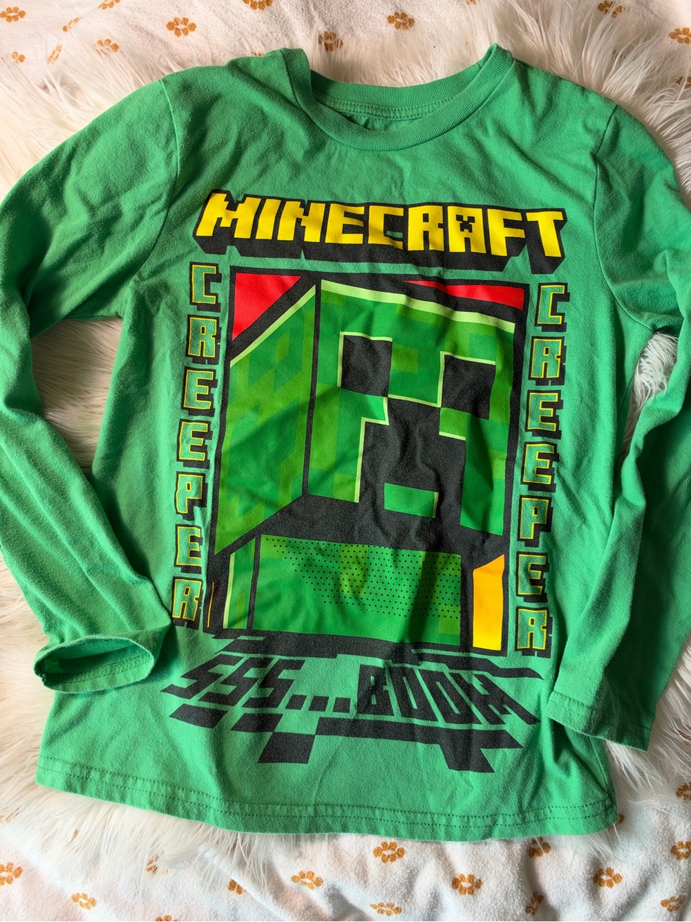 Jumping Beans Green Minecraft Creeper Long-Sleeve Tee
